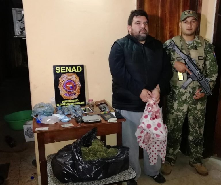 Detienen a microtraficante e incautan importante cantidad de cocaína y marihuana