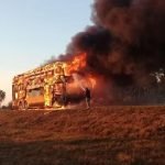 Ómnibus arde en llamas antes de llegar a Posadas