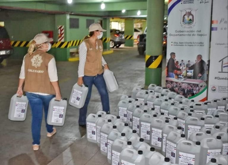 Alcohol y otros insumos son distribuidos en Itapúa