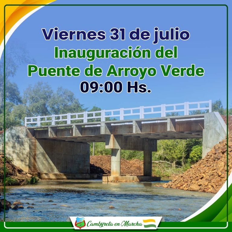 Preparan inauguración de nuevo puente sobre Arroyo Verde Preparan inauguración de nuevo puente sobre Arroyo Verde