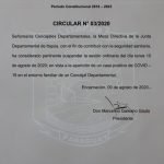 Sospecha de COVID-19 en entorno de concejal obliga a suspender sesión de la Junta Departamental de Itapúa
