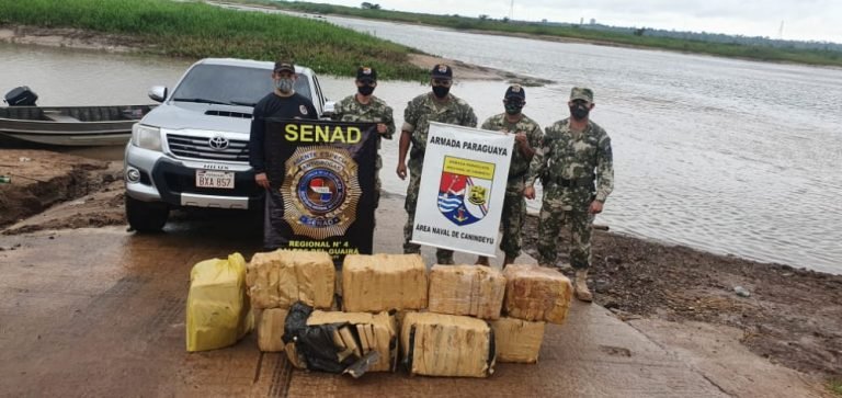 Decomisan casi 200 kilos de marihuana en zona rivereña de Salto del Guairá