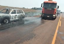 Vehículo se incendió por completo en plena ruta