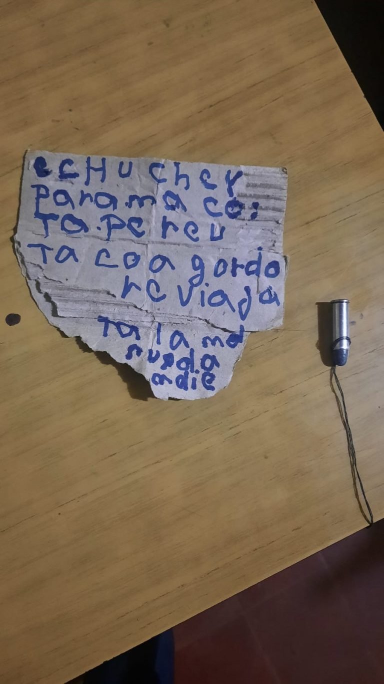 EN NATALIO AMENAZAN DE MUERTE A GOMERO MEDIANTE UN PANFLETO