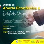 ENTREGA DE APORTE ECONÓMICO A ESTUDIANTES UNIVERSITARIOS DE TODOS LOS DISTRITOS DEL VII DEPARTAMENTO