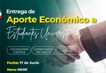 ENTREGA DE APORTE ECONÓMICO A ESTUDIANTES UNIVERSITARIOS DE TODOS LOS DISTRITOS DEL VII DEPARTAMENTO