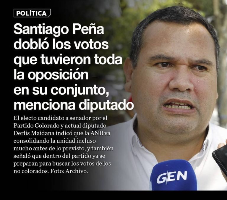 Santiago Peña dobló los votos que tuvieron toda la oposición en su conjunto, menciona diputado