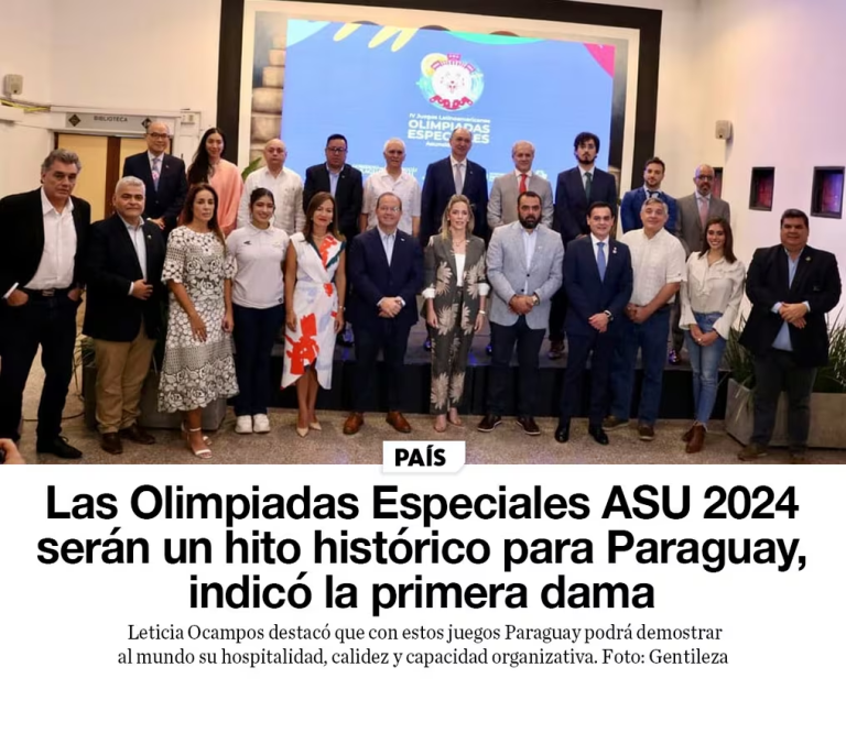 Las Olimpiadas Especiales ASU 2024 serán un hito histórico para Paraguay, indicó la primera dama Las Olimpiadas Especiales ASU 2024 serán un hito histórico para Paraguay, indicó la primera dama