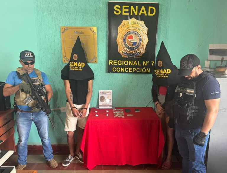 Capturan a joven pareja que realizaba delivey de cocaína en Concepción