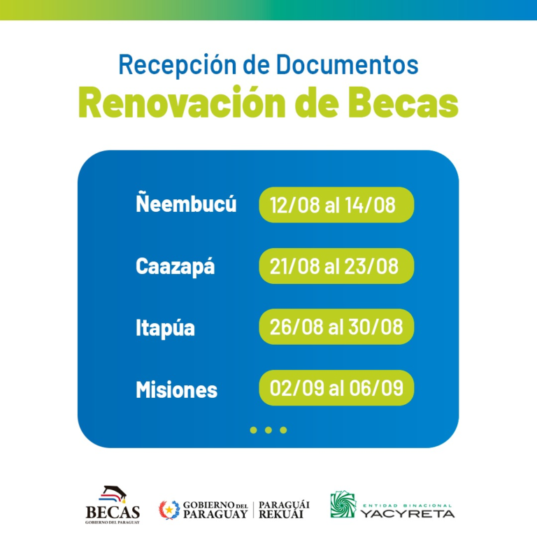 EBY recepciona documentos para renovación de becas