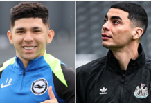Miguel Almirón ante Chelsea y Julio Enciso frente al Liverpool en la Carabao Cup