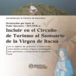 LA CAMARA DE DIPUTADOS APROBÓ LA DECLARACIÓN QUE INSTA AL PODER EJECUTIVO A TRAVÉS DE LA SENATUR INCLUIR AL SANTUARIO DE ITACUÁ EN EL CIRCUITO TURÍSTICO NACIONAL