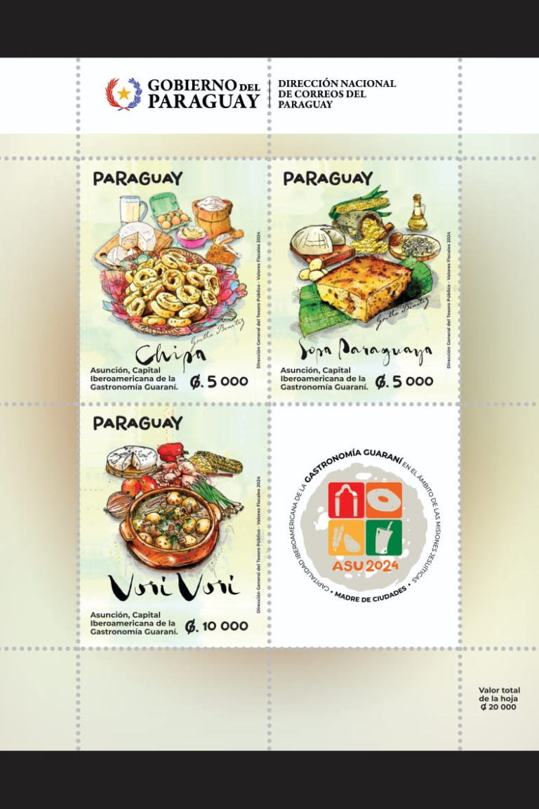 Gastronomía guaraní está en 9000 estampillas postales
