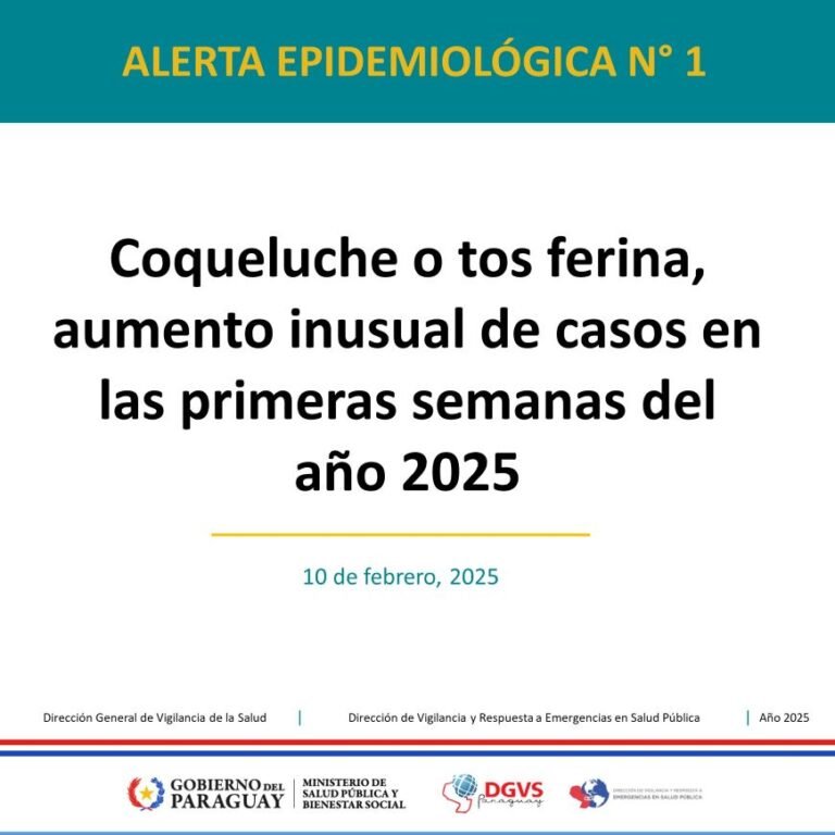 Alerta epidemiológica ante aumento de casos de tos ferina