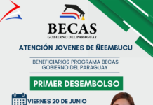 Desembolso de las Becas Gobierno del Paraguay en Ñeembucú y Caazapá