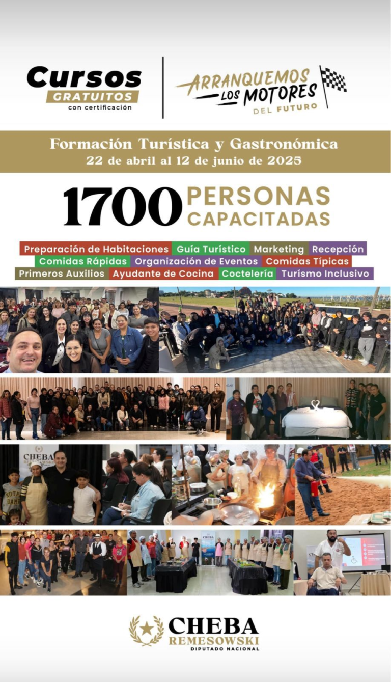 1700 PERSONAS CAPACITADAS EN TURISMO Y GASTRONOMÍA DE FORMA GRATUITA