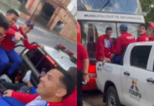 ¡En patrullera! Así llegó Encarnación FC a la cancha de Resistencia