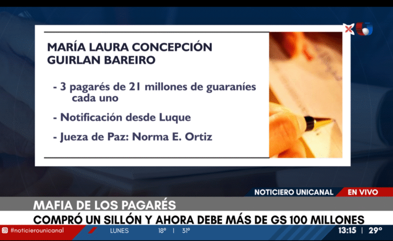 Mafia de los pagarés: docente debe pagar más de 100 millones por la compra de un sillón