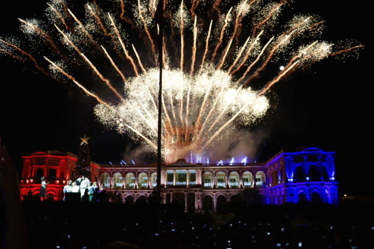 Encendido del árbol navideño reunió a más de 17 mil personas frente al Palacio