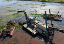 Draga anfibia Yacyretá XX se une a labores de limpieza en subembalse del Potiy