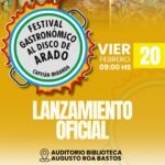 LANZAMIENTO OFICIAL DEL FESTIVAL GASTRONÓMICO AL DISCO DE ARADO DE CAPITÁN MIRANDA
