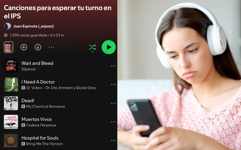 ¡Impactante! Curiosa playlist de Spotify para esperar turno en IPS